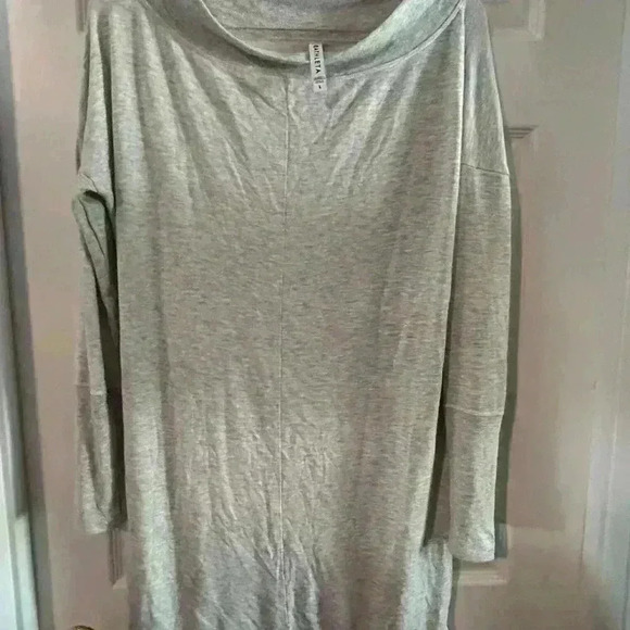 Athleta Studio Barre dress. Grey/ white. Large. Gently used. - Picture 1 of 5